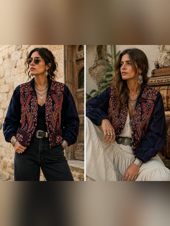Jackets & Blazers - Embroidered Boho Jacket Unique One of a Kind Guatemalan Handwoven Art
